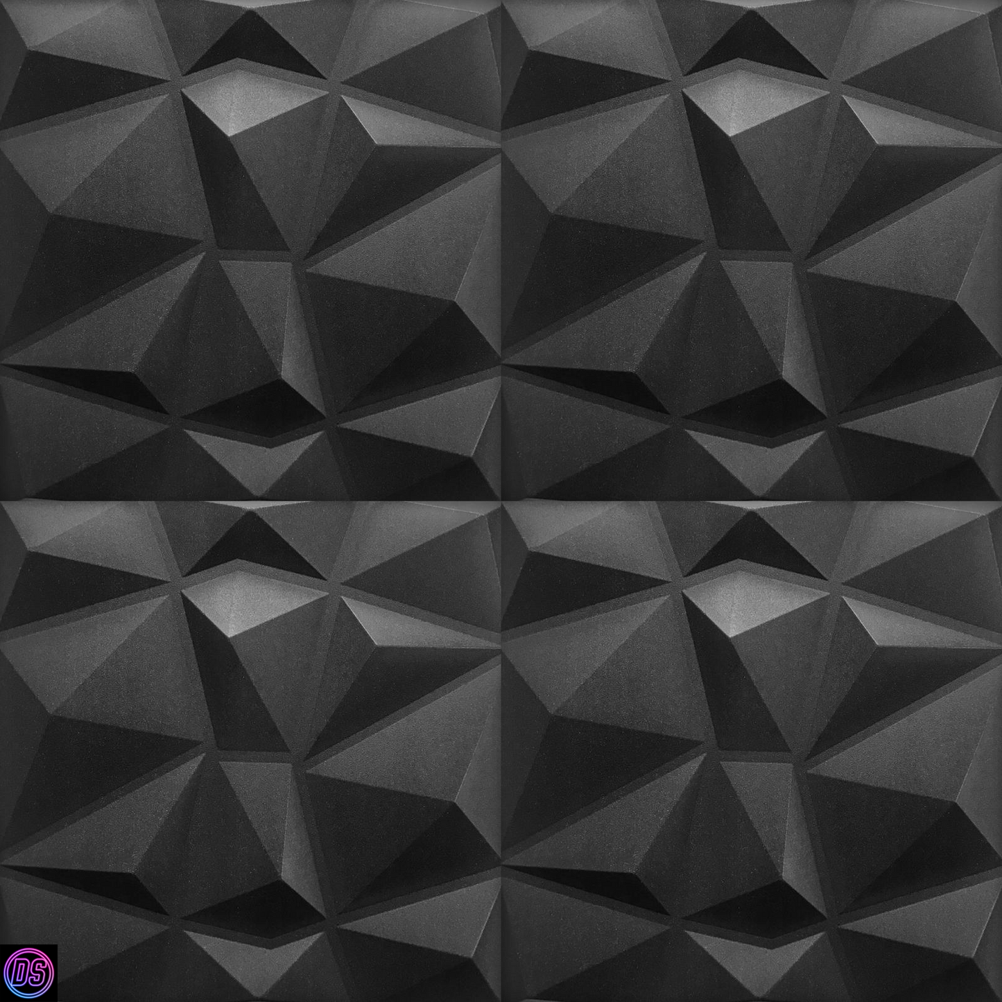 Schwarzer Diamant! (selbstklebend) Wandpaneele Polystyrol 50cm x 50cm